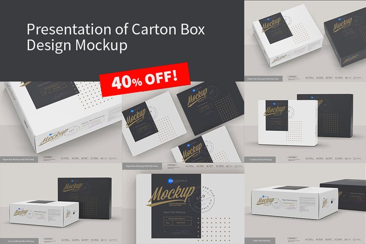 Presentation of Cartoon Box Design Mockup example image 1