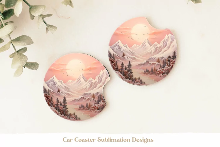 Nature Car Coaster Sublimation | Mountain Coasters Png