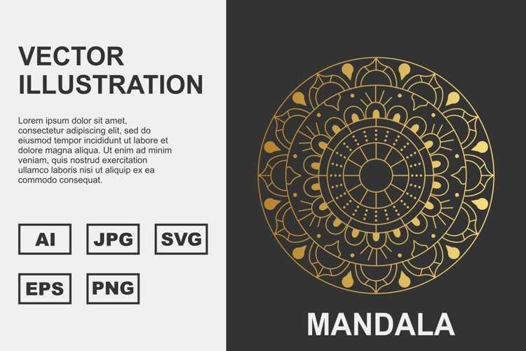 Golden Vector mandala Illustration Design example image 1