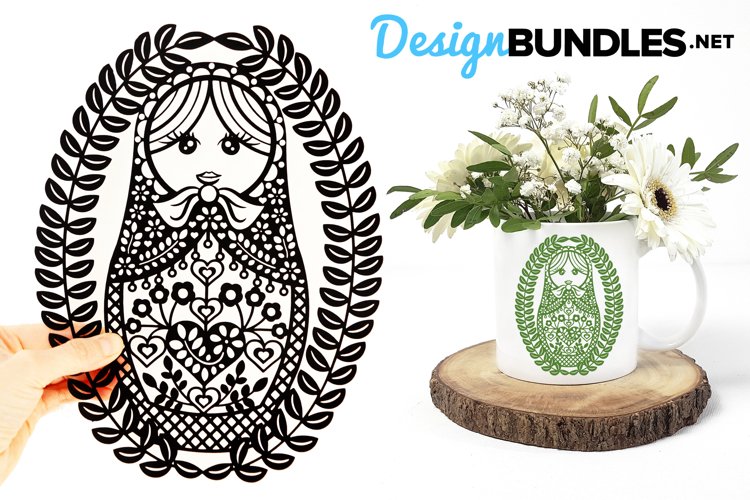 Russian Doll paper cut design