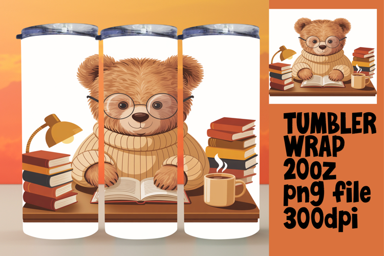 GORGEOUS 20oz Sublimation Template , Cute Bear