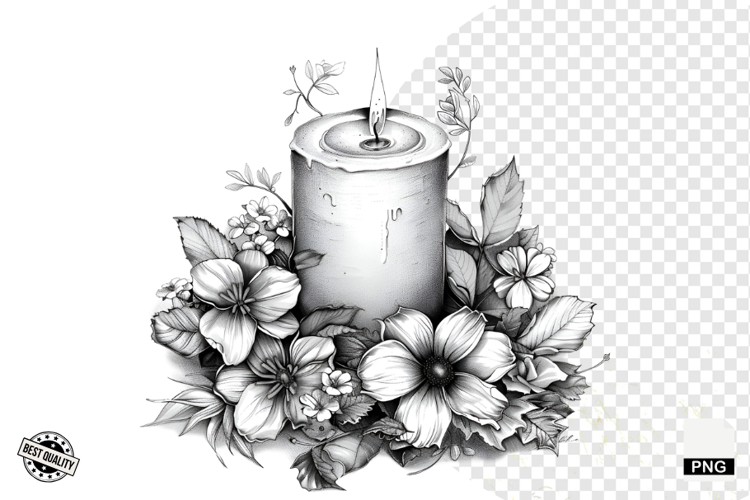 Black and White Halloween Autumn Clipart example image 1