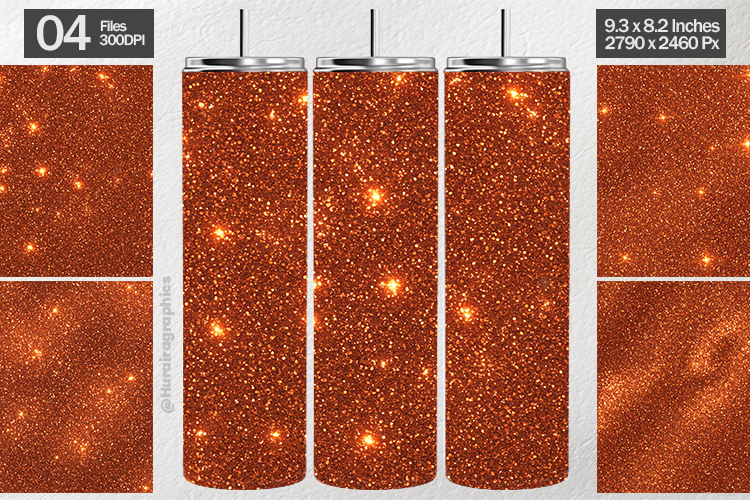 Burnt Orange Glitter Tumbler Wrap| Tumbler Sublimation