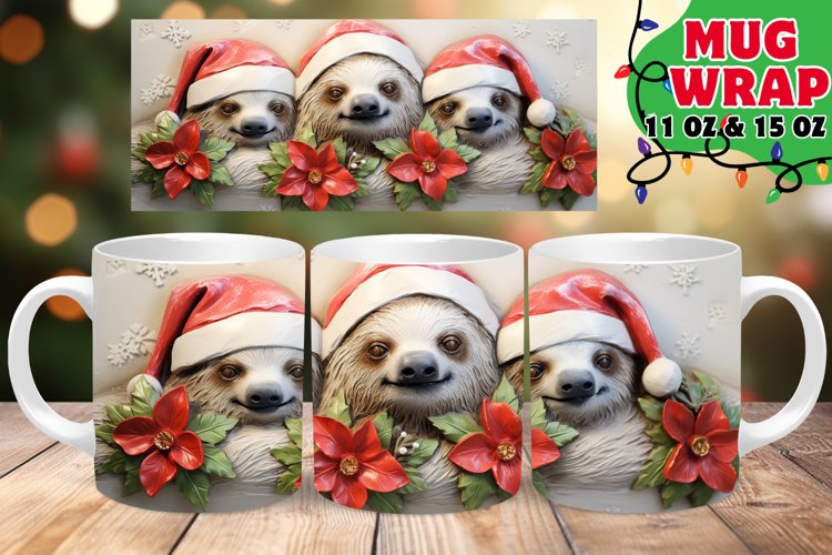 3D Christmas Icy Glow Mug, 11oz & 15oz example image 1