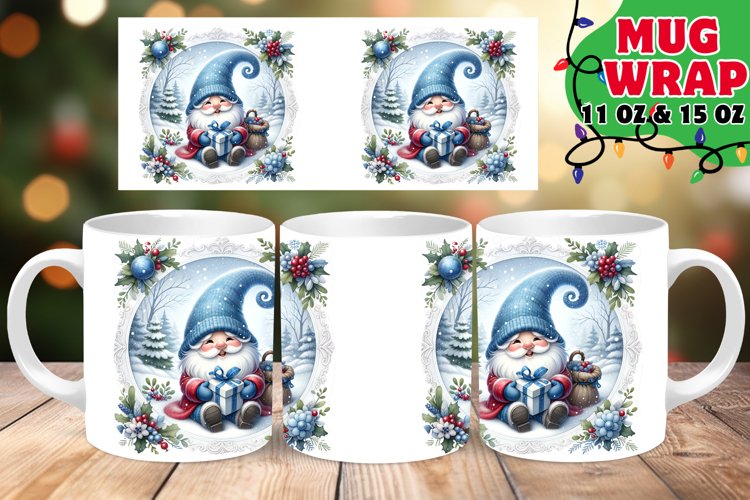 CHRISTMAS GNOME WHIMSY 11OZ 15OZ MUG WRAP example image 1