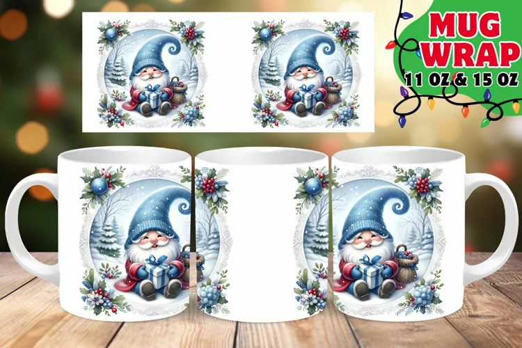CHRISTMAS GNOME WHIMSY 11OZ 15OZ MUG WRAP