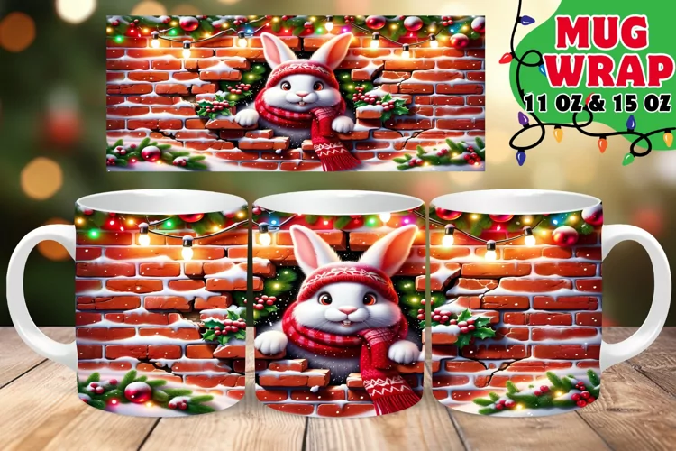 3D Xmas Prankster Mug Wrap 11oz Sublimation