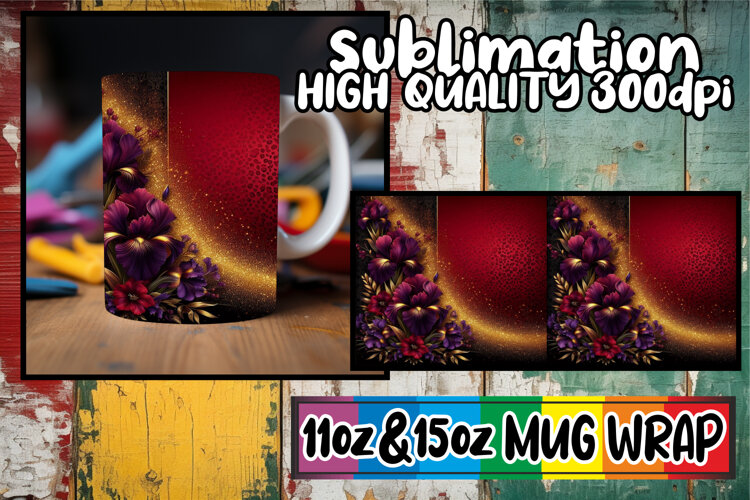 Wonderful morning sublimation 11oz 15oz mug wrap, Leopard Pr example image 1