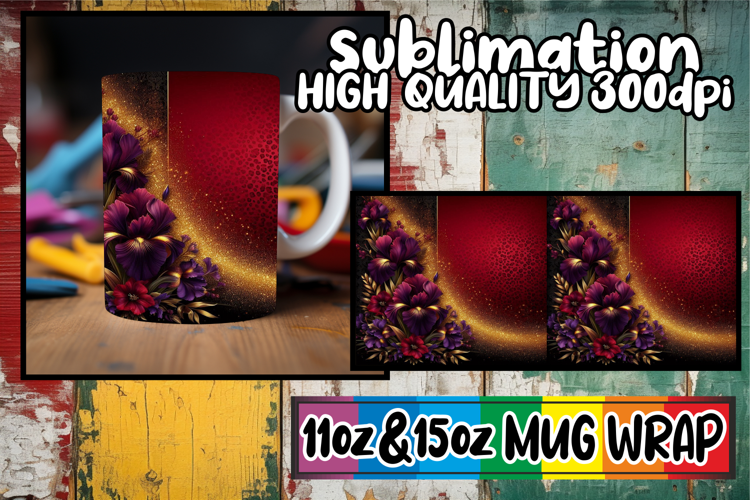 Wonderful morning sublimation 11oz 15oz mug wrap, Leopard Pr