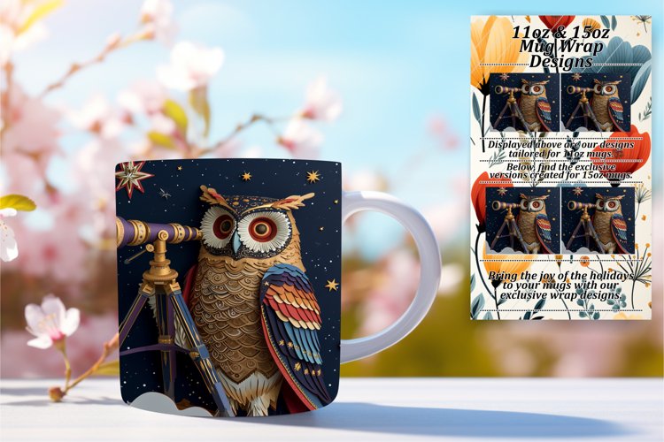 Unique Owl-themed Sublimation Art example image 1
