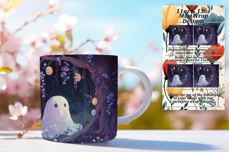 Whimsical Easter Haunts: Ghost Pattern Mug
