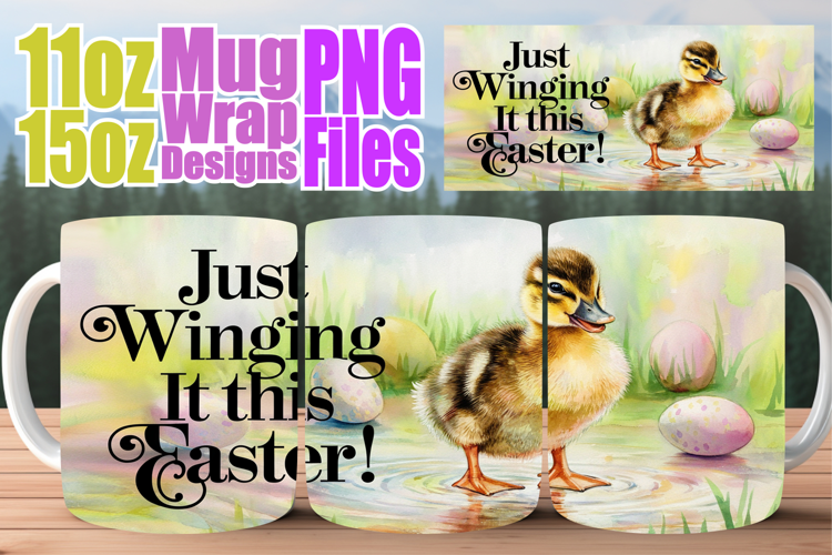 Joyful heart sublimation mug wrap, Easter