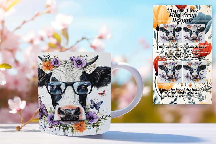 Vibrant Cow Bliss Mug Wrap example image 1