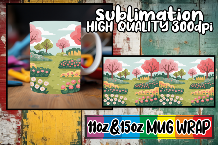Magical vibes 11oz 15oz sublimation wrap, Spring