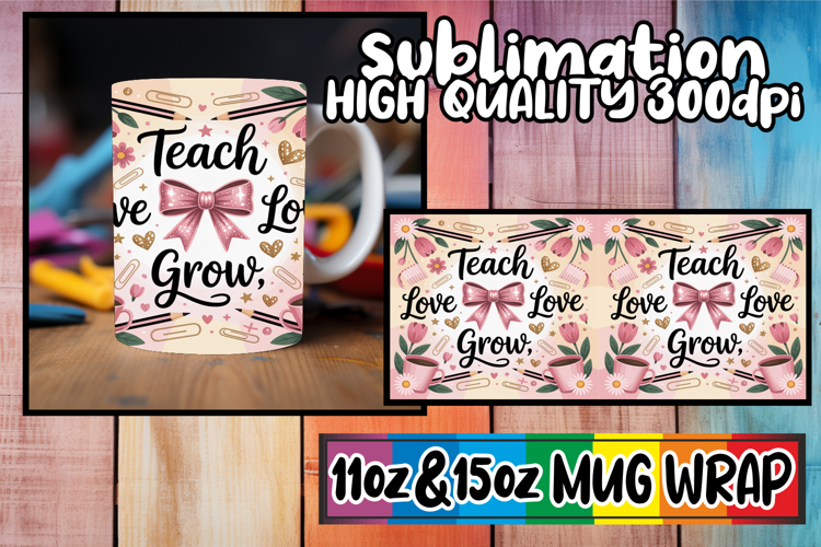 Wonderful morning sublimation 11oz 15oz mug wrap, Teacher