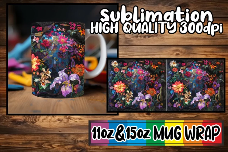 Vibrant Spring Blossom Extravaganza Mug Wrap 11oz/15oz