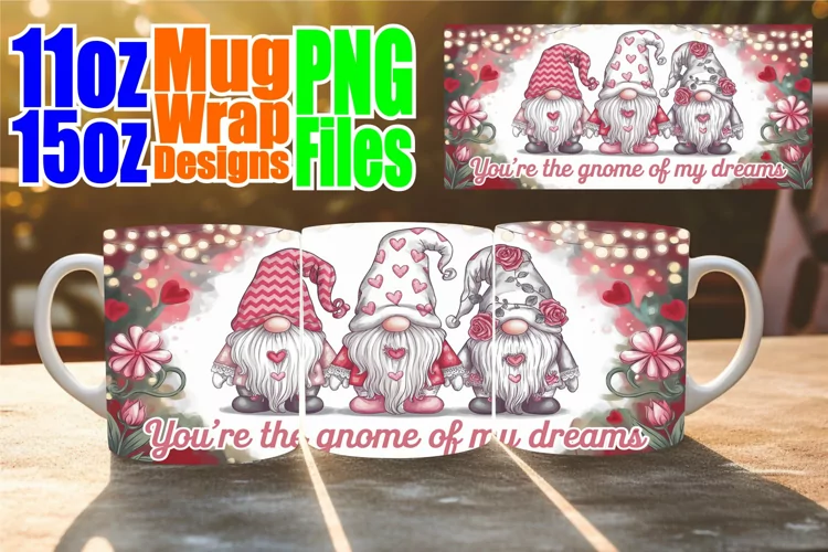 Enchanted days 11oz 15oz sublimation wrap, Love Gnome