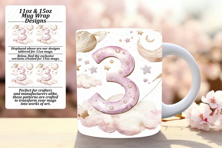 Cosmic Aura: Sublimation Mug Wrap Art 11oz/15oz