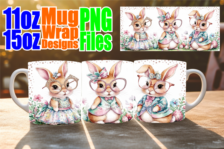 Whimsical nights sublimation print wrap, Easter Bunny