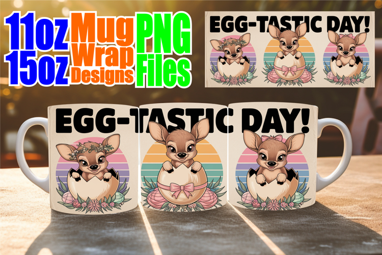 Joyful vibes sublimation mug wrap, Easter