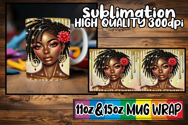 Playful evenings 11oz 15oz sublimation wrap, Afro Girl