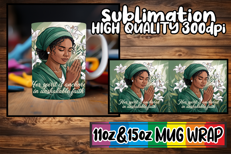 Blissful evenings 11oz 15oz sublimation wrap, Praying Woman