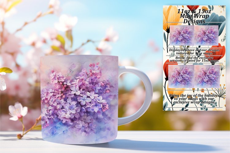 Sublimation PNG 11oz/15oz Mug Wrap Floral Patterns