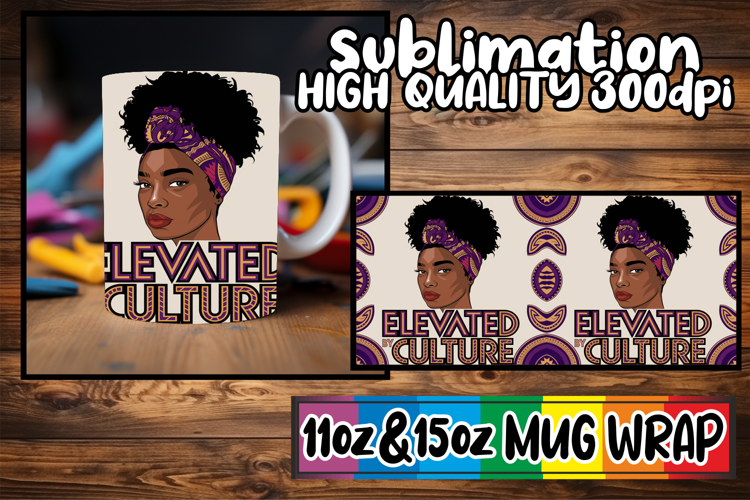 Vibrant adventures sublimation print wrap, Black Woman