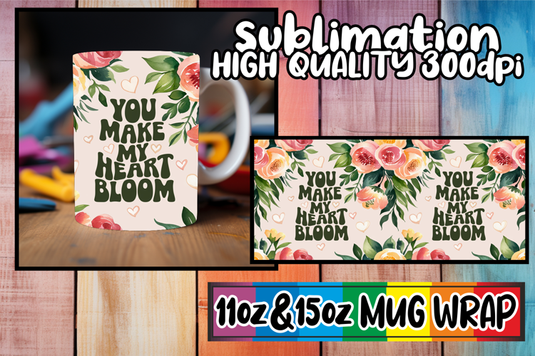 Timeless joy 11oz 15oz sublimation wrap, Flower Quote