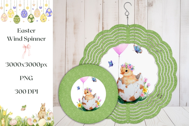 Easter Chick Wind Spinner, Glitter Wind Spinner Design