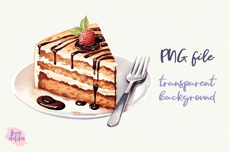 Cream Strawberry Cake Slice PNG Sublimation Baking Clipart