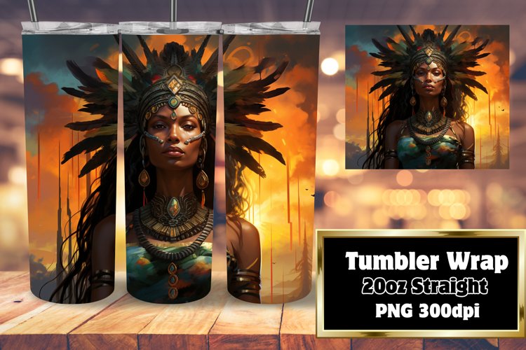 Afro Charm 3D Tumbler 20oz Sublime Wrap