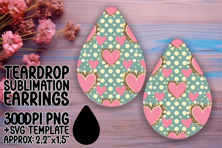Elegant Teardrop Earrings Design PNG , Heart