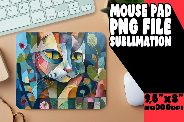Witty Cat Sublimation Mouse Pad