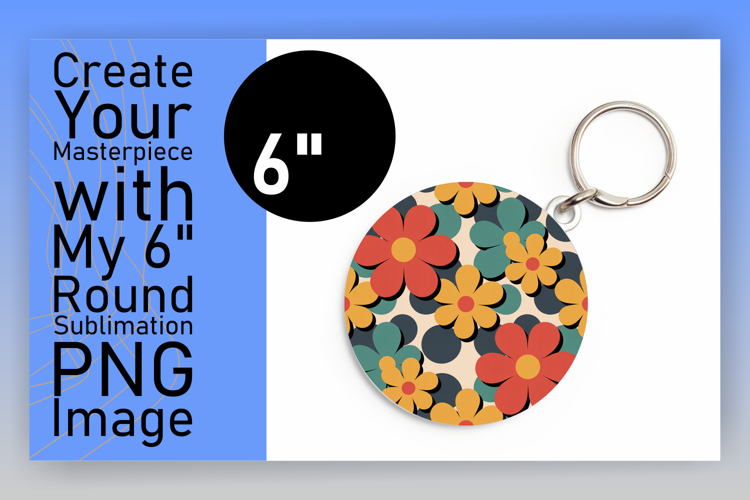 Lovely Round Design for Keychains , Flower Pattern
