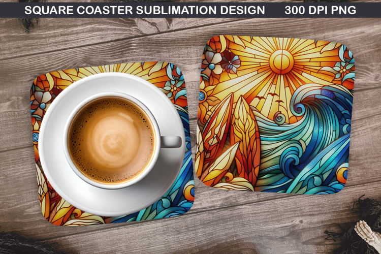 Summer Coaster Sublimation, Summer Coaster PNG Design