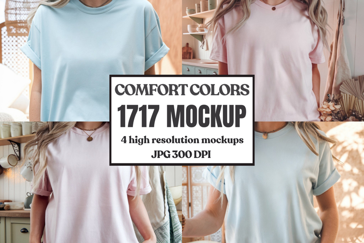 Comfort Colors 1717 T-Shirt Mockup | Garment Dyed Tee Mockup