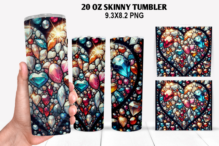 Valentine Skinny Tumbler 20oz Wrap Design, Valentine Tumbler