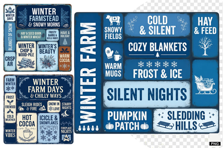 Winter Farm Signs PNG example image 1