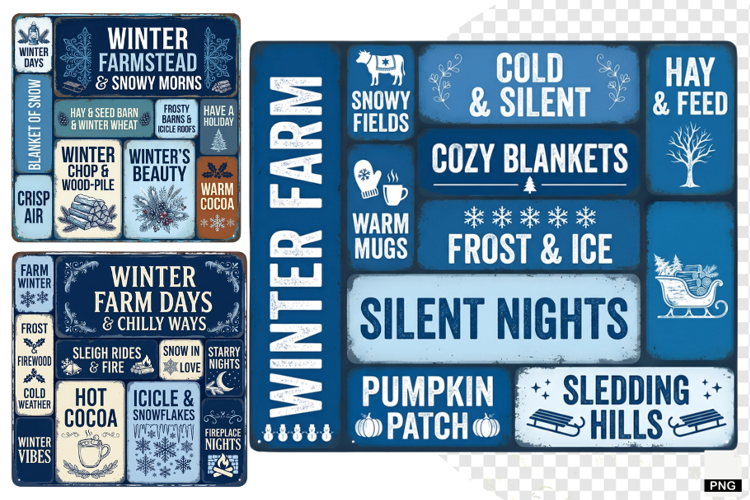 Winter Farm Signs PNG