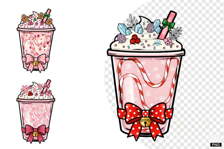 Christmas Coquette Coffee Cup Clipart example image 1