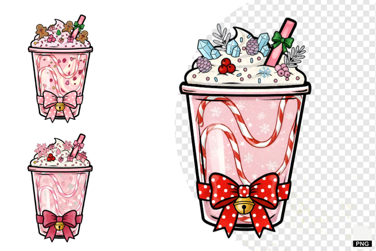 Christmas Coquette Coffee Cup Clipart