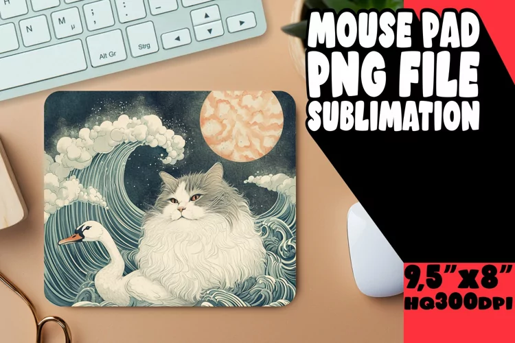 Playful Cat Print Mouse Pad