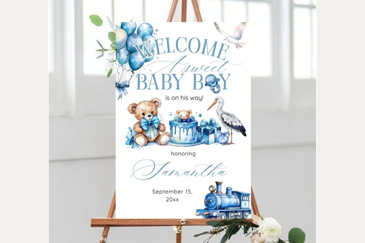 Baby Shower Welcome Sign Template 257 example image 1