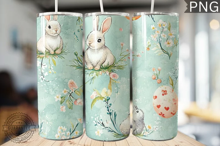 Spring Easter Tumbler Wrap - High Quality 300 Dpi