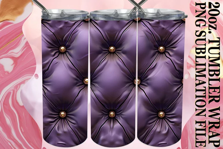 Puff Quilted Pattern Tumbler Sublimation, 20oz