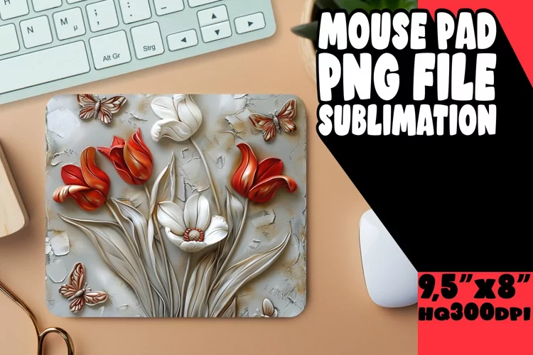 Playful 3D Blossom Design Mouse Pad