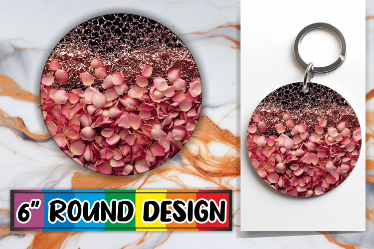 Sparkling Petal Leopard Sublimation : Keychain, Coaster