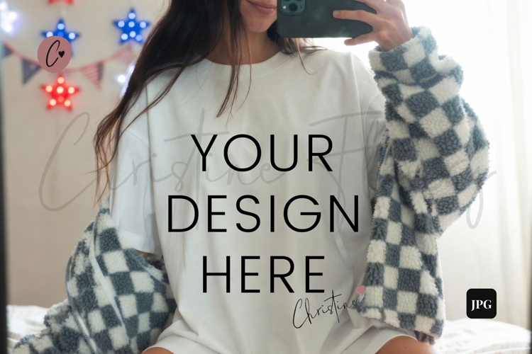 White Tshirt Mockup Image 21