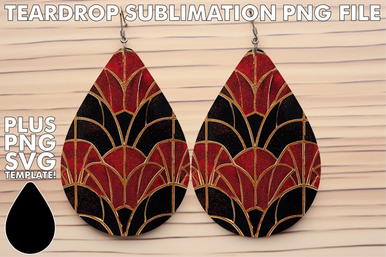 Patterned Sparkle Earrings in Red example image 1